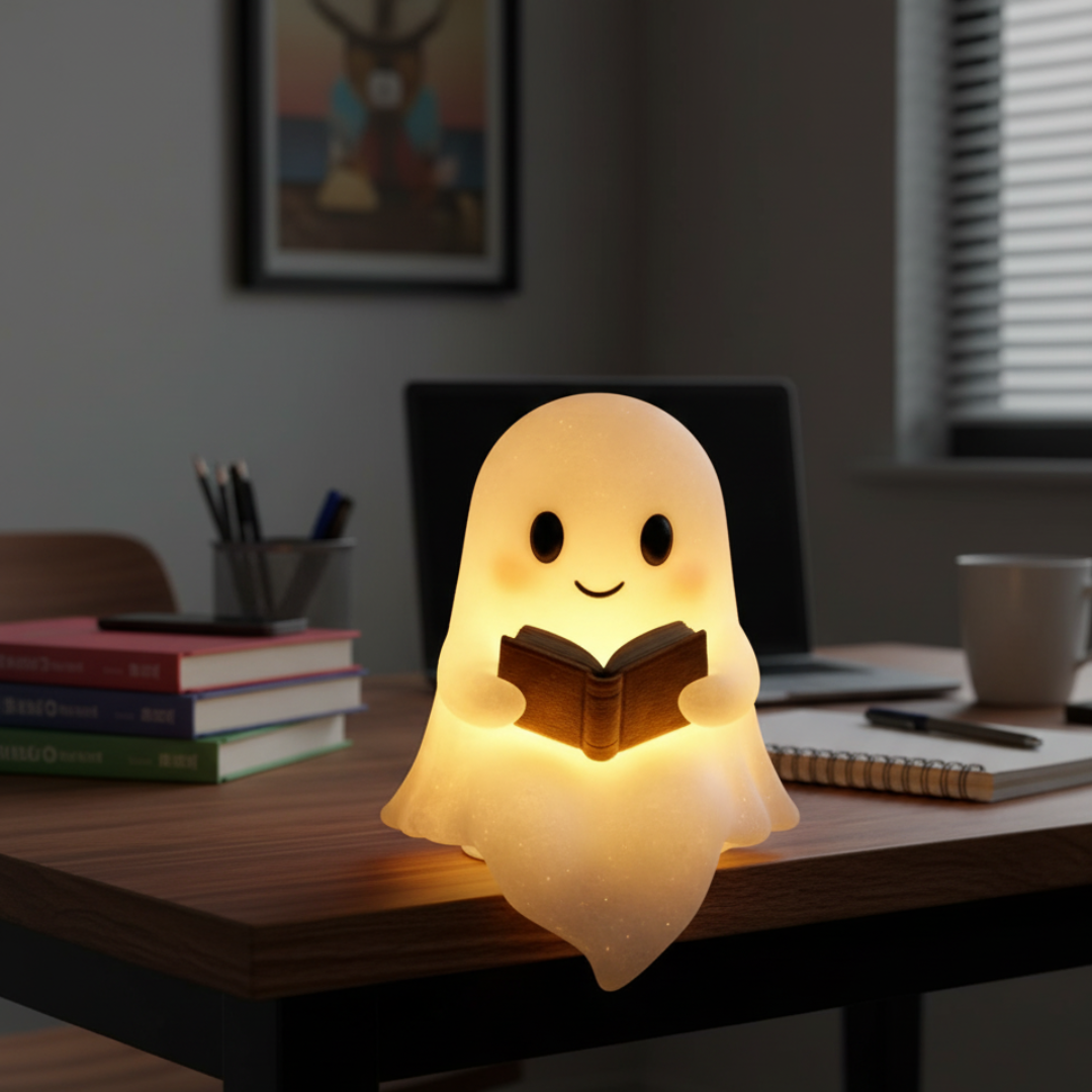 Table Lamp Ghost Night Light Warm LED Bedside Decor