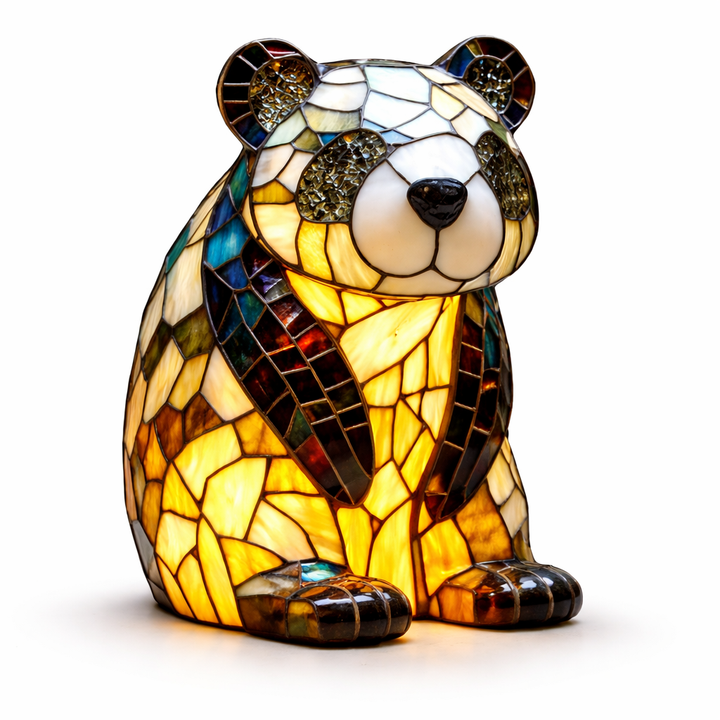 Table Lamp Animal LED Accent Light Stained Glass Style Decor