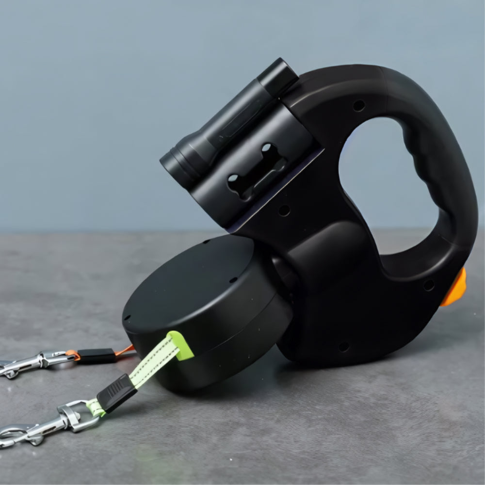 Dog Leash Retractable Dual Handle Design
