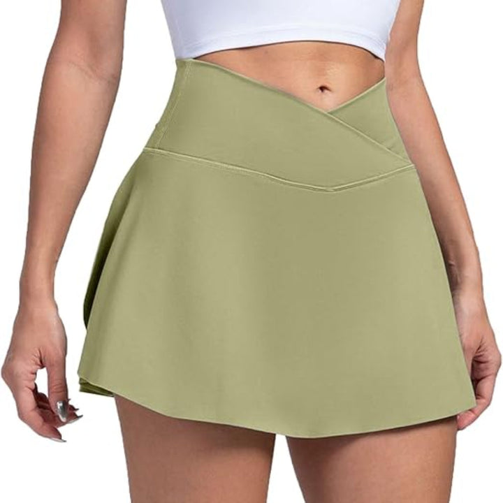 Womens Pickleball Skort High Waist Tennis Skirt Pockets