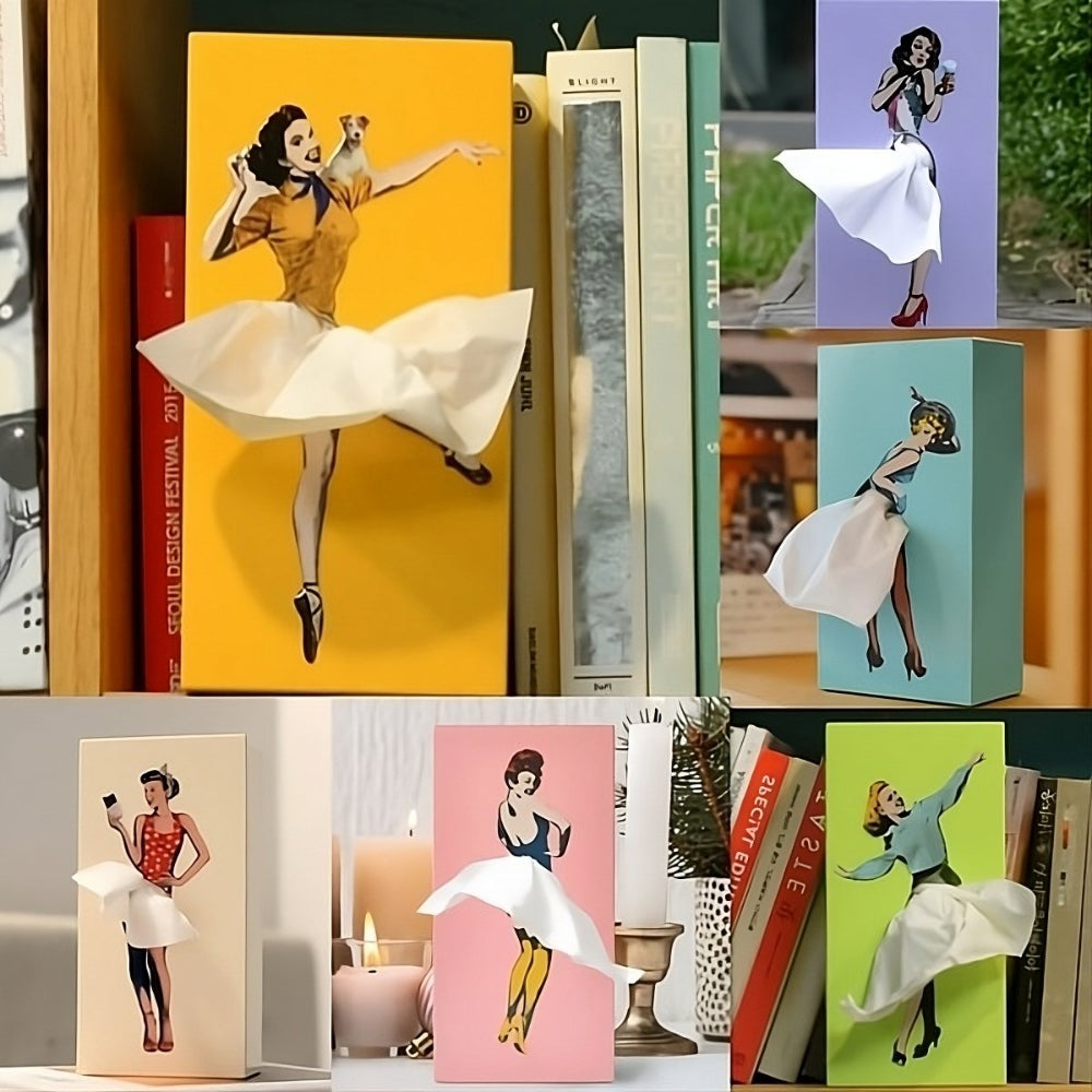 Home Decor Tissue Box Holder Figure Style Stand