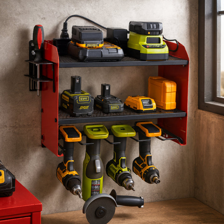 Tool Organizer Wall Mount Power Station Garage Storage Shelf