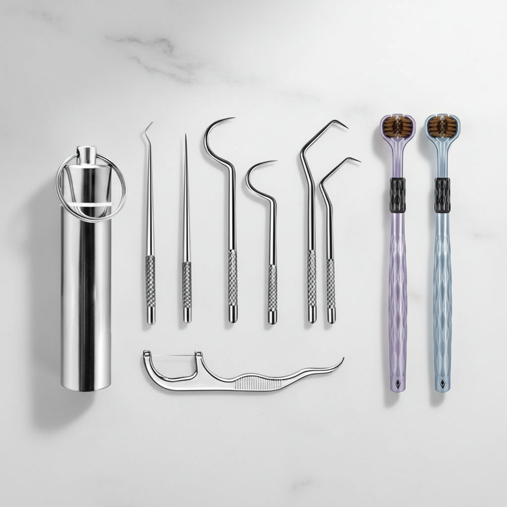 Toothpick Set Reusable Metal Toothpicks Travel Case