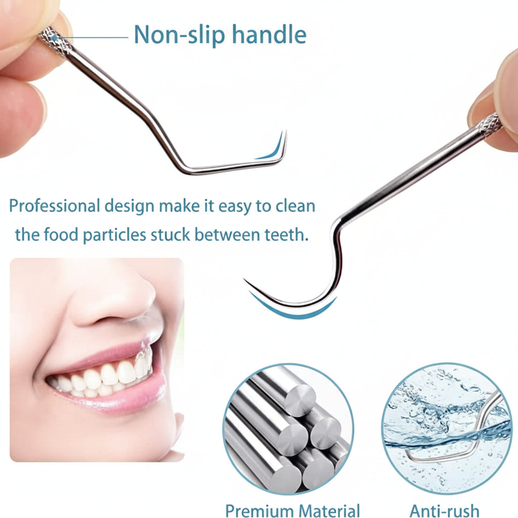 Toothpick Set Reusable Metal Toothpicks Travel Case