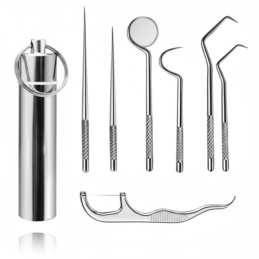 Toothpick Set Reusable Metal Toothpicks Travel Case