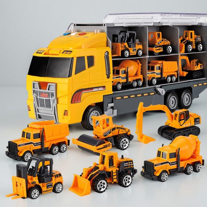 Toy Construction Vehicle Set Alloy Mini Truck Play Carrier Kit