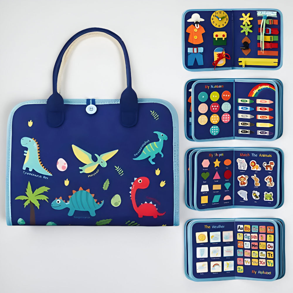 Toy Sensory Montessori Activity Board Travel Case