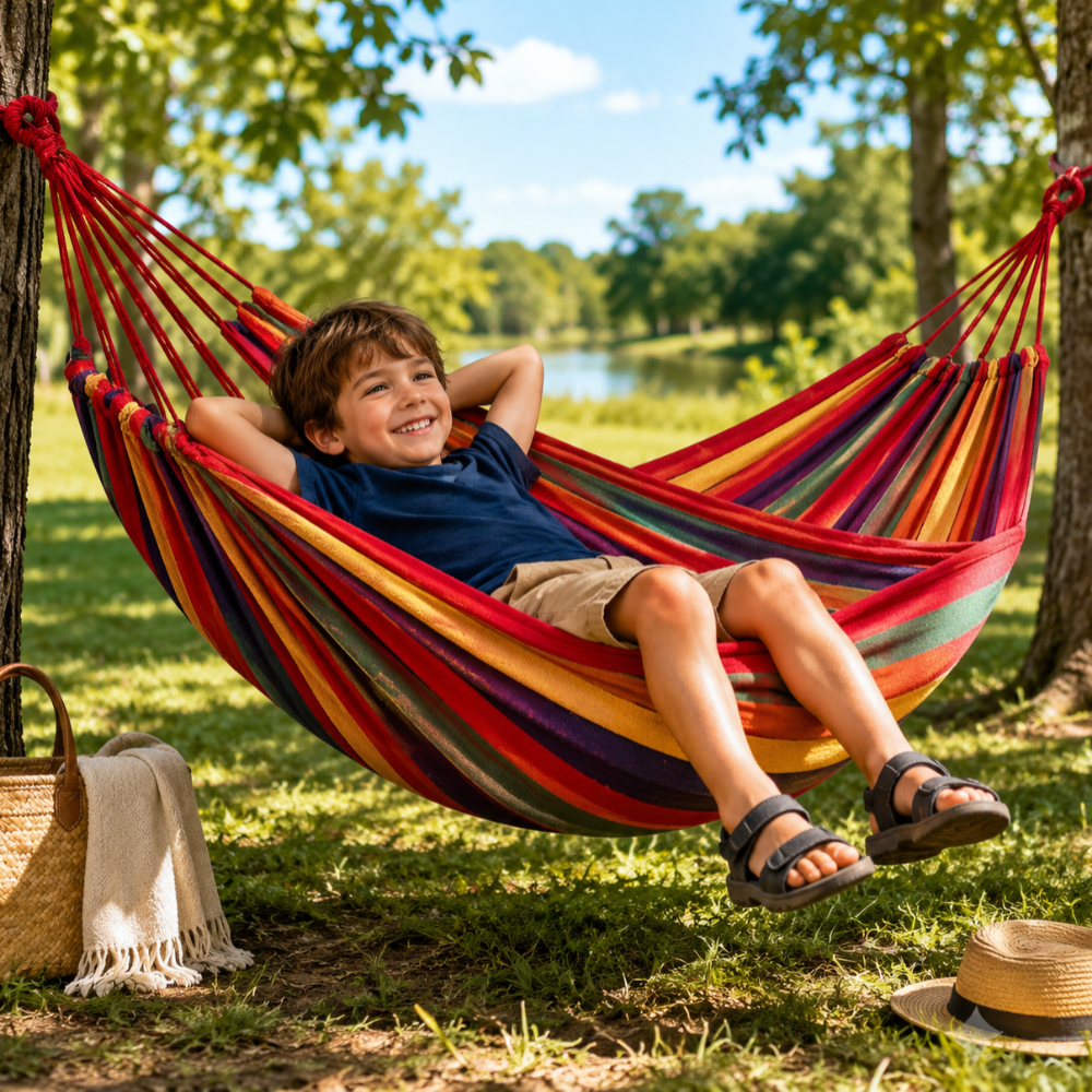 Travel Camping Hammock Portable Lightweight Mesh Canvas