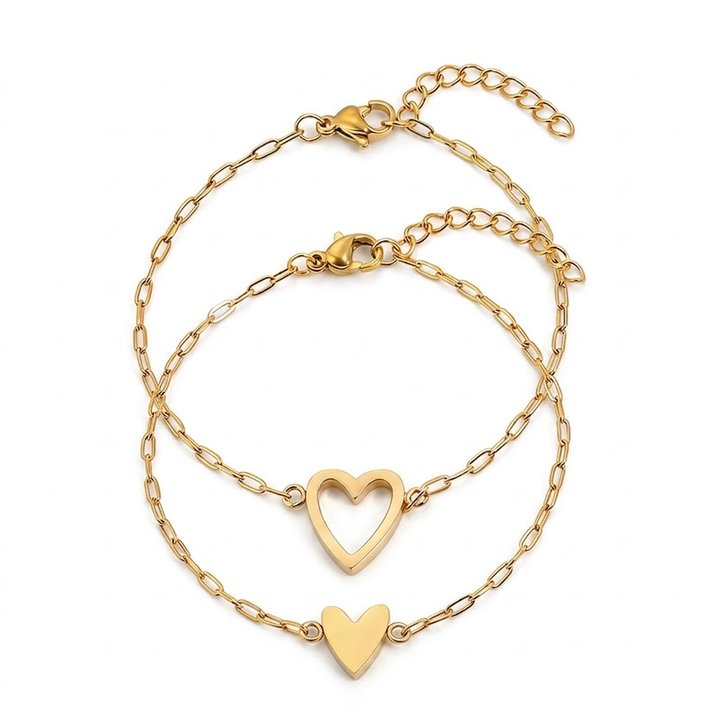 Bracelet Adjustable Heart Chain Matching Couple Jewellery