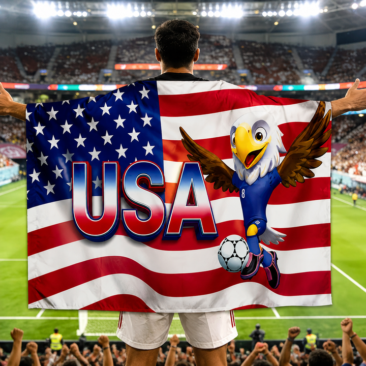 USA Flag Soccer Fan Cape World Cup Game Day Supporter