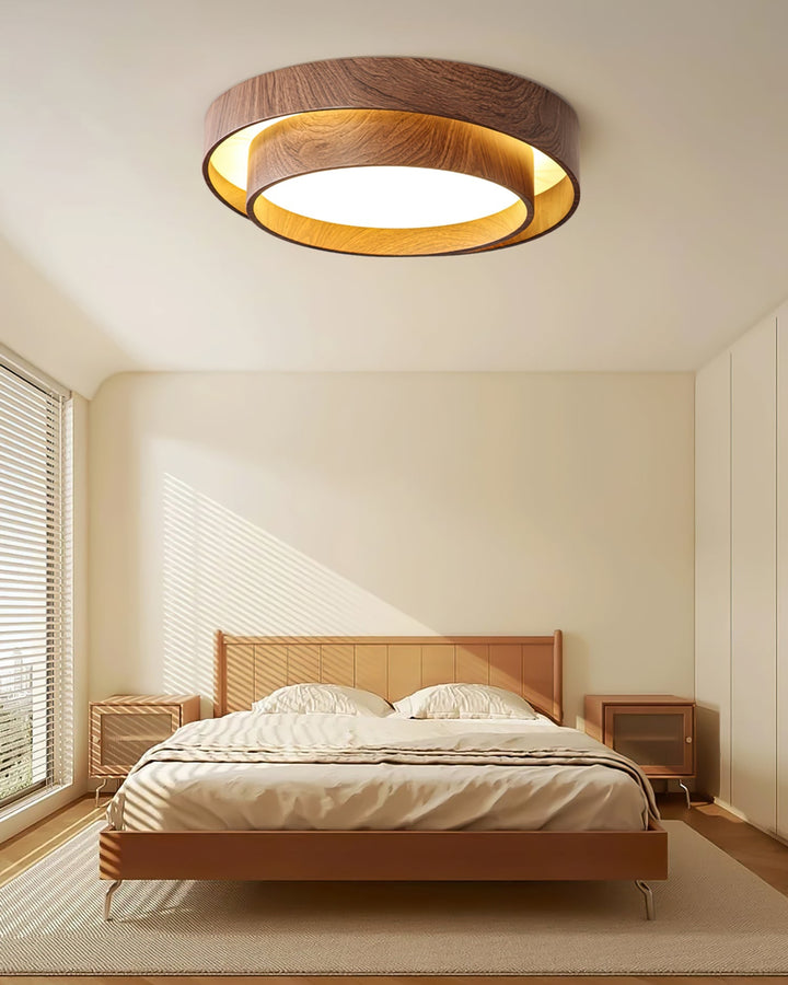 Vaako Ceiling Lamp | Walnut Finish LED Ceiling Light
