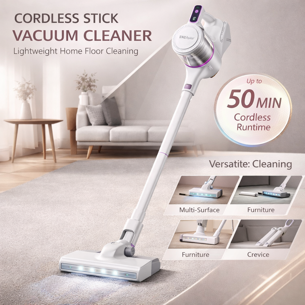 Vacuum Cleaner Cordless Stick Lightweight Home Floor Cleaning