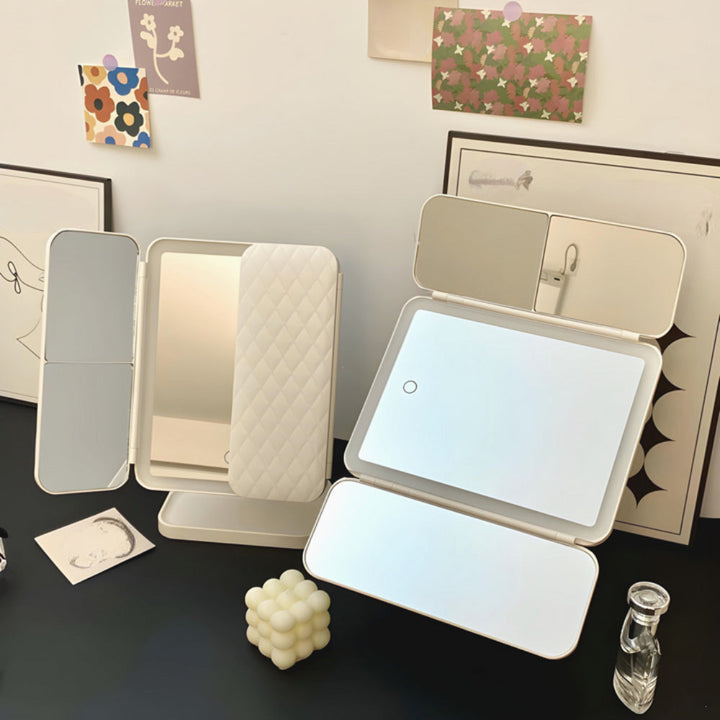 Vanity Mirror LED Adjustable Lighting Foldable Makeup Stand