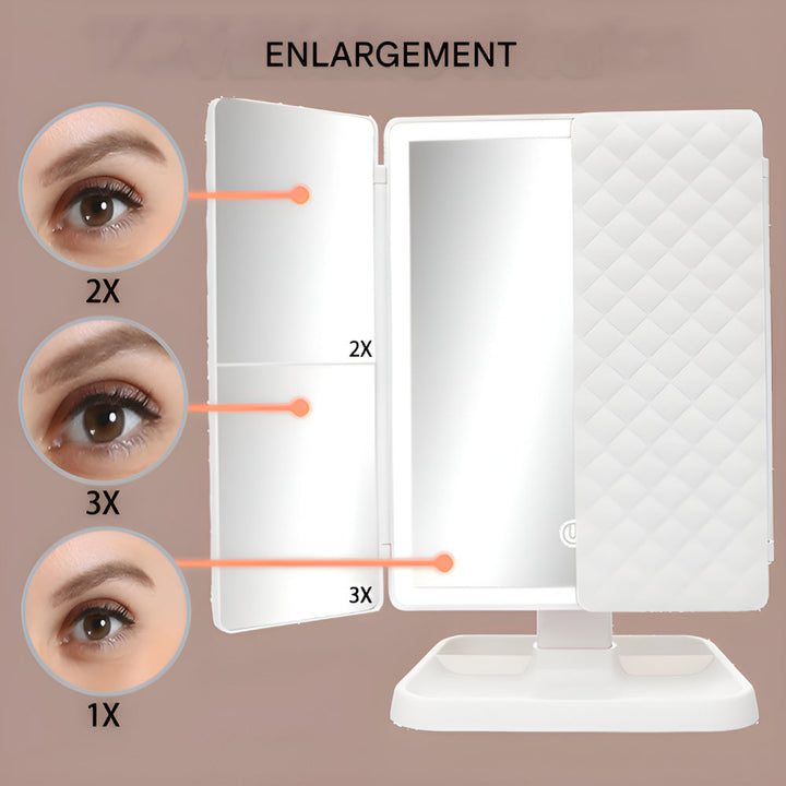 Vanity Mirror LED Adjustable Lighting Foldable Makeup Stand