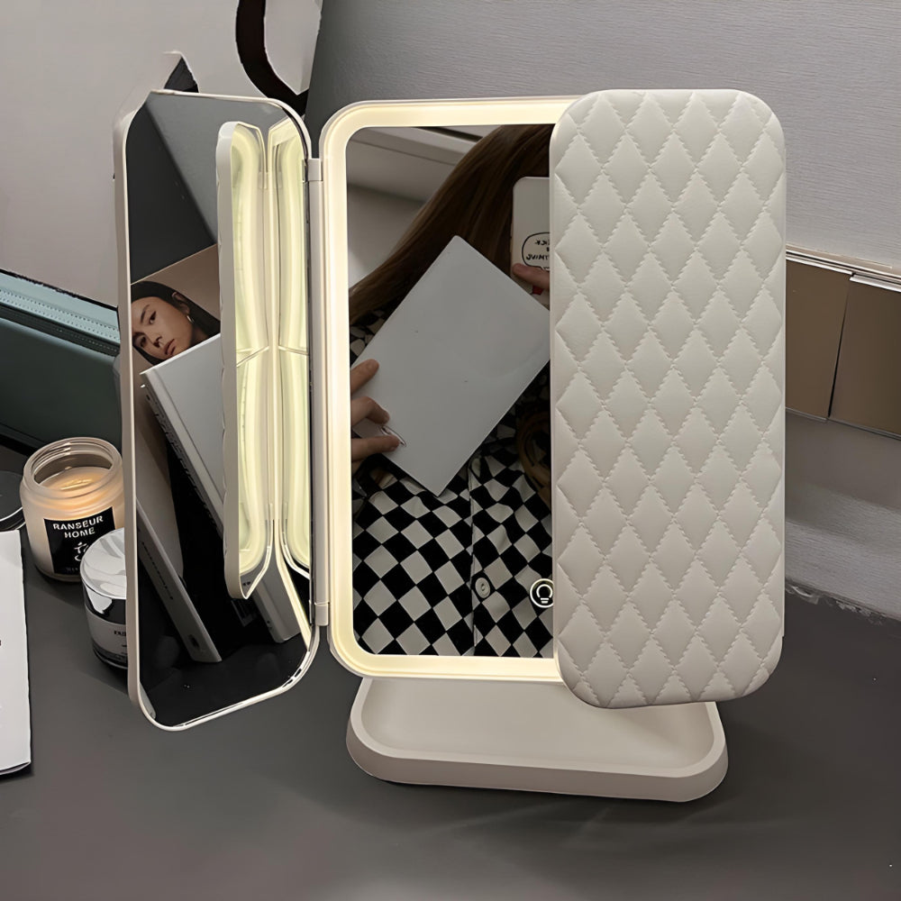 Vanity Mirror LED Adjustable Lighting Foldable Makeup Stand