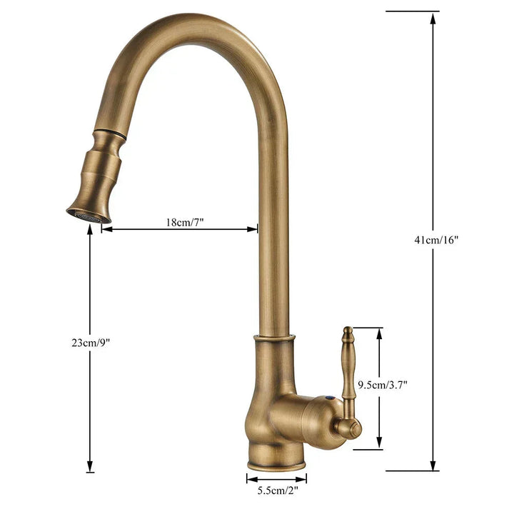 Kitchen Faucet Brass Vintage Swivel Spout Mixer