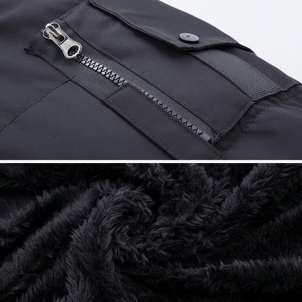 Men Winter Jacket Lined Hooded Cold Weather Coat
