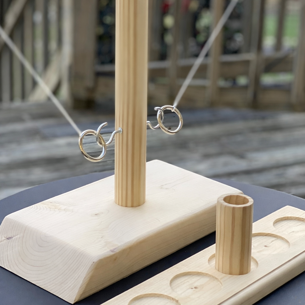 Ring Toss Tabletop Game Wooden Hook and Ring Party Game