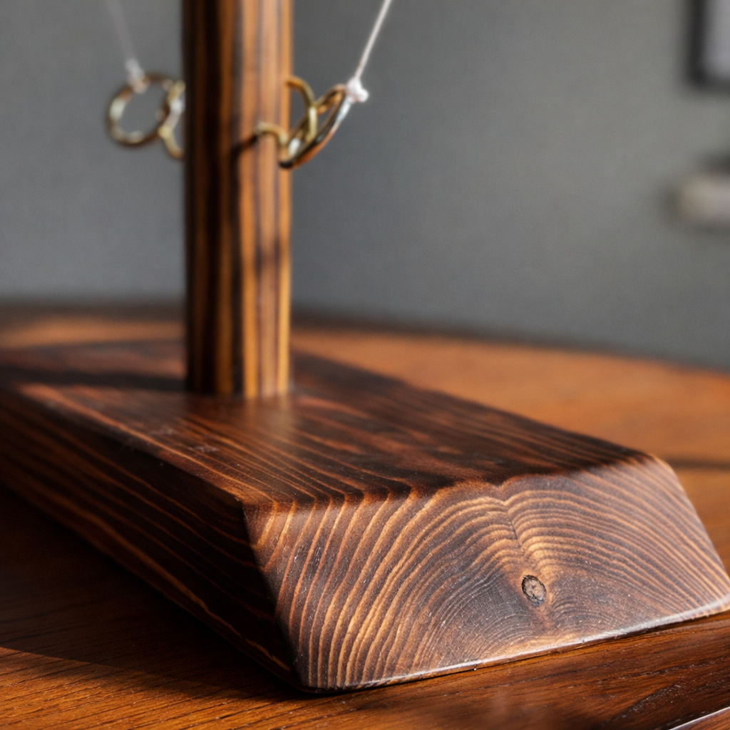 Ring Toss Tabletop Game Wooden Hook and Ring Party Game