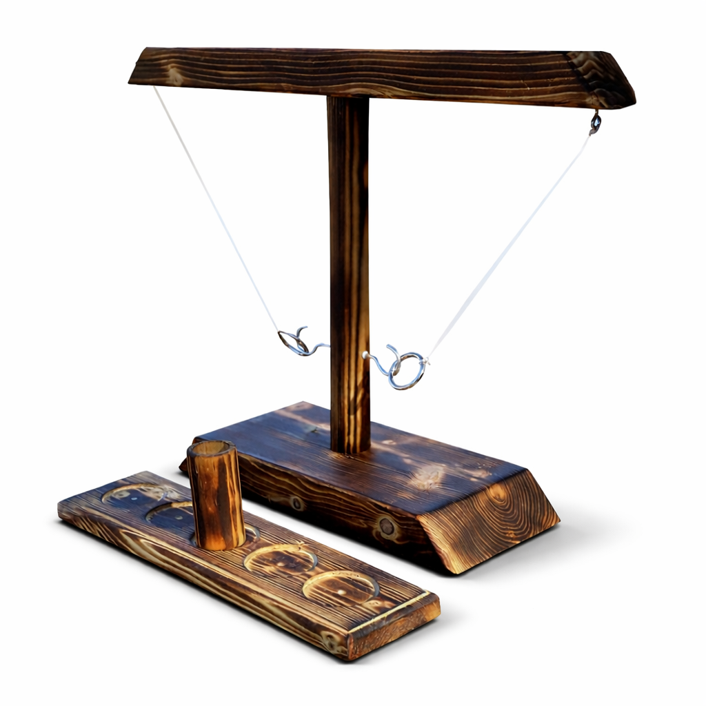 Ring Toss Tabletop Game Wooden Hook and Ring Party Game