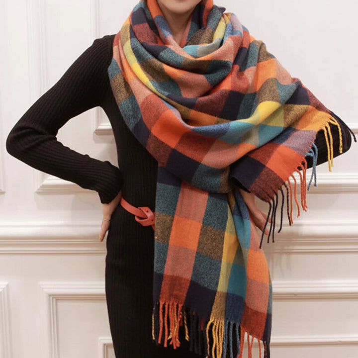 Winter Scarf Soft Plaid Warm Wrap Cold Weather