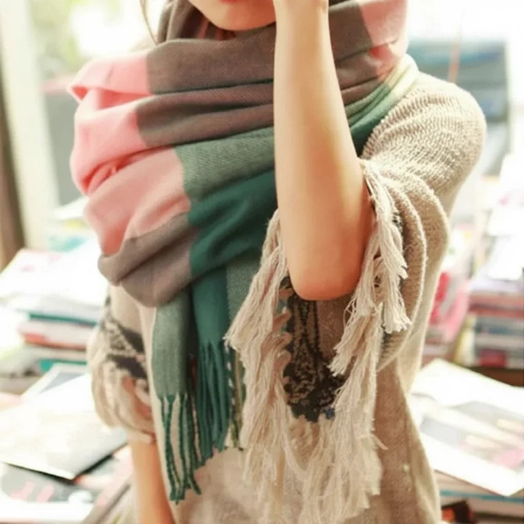 Winter Scarf Soft Plaid Warm Wrap Cold Weather