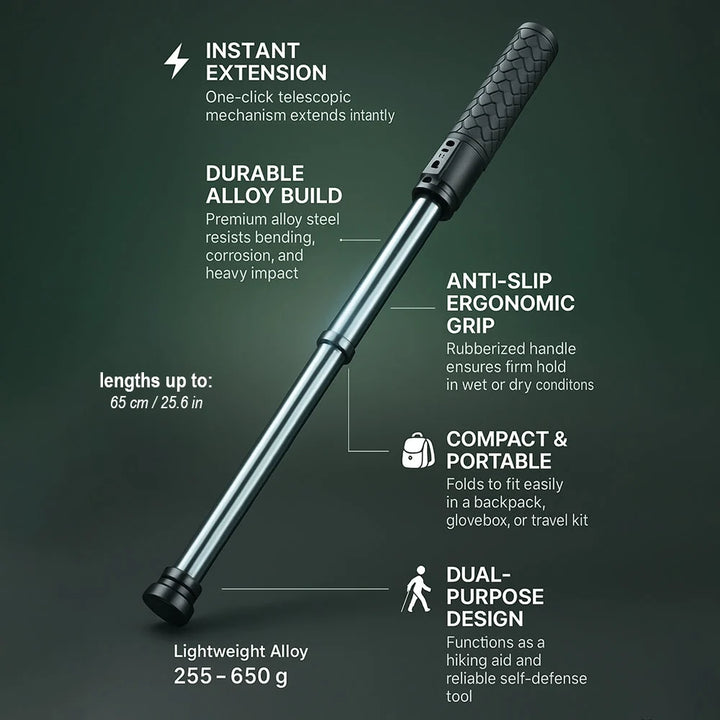 Walking Stick Telescopic Hiking Pole Alloy Outdoor Stability Support