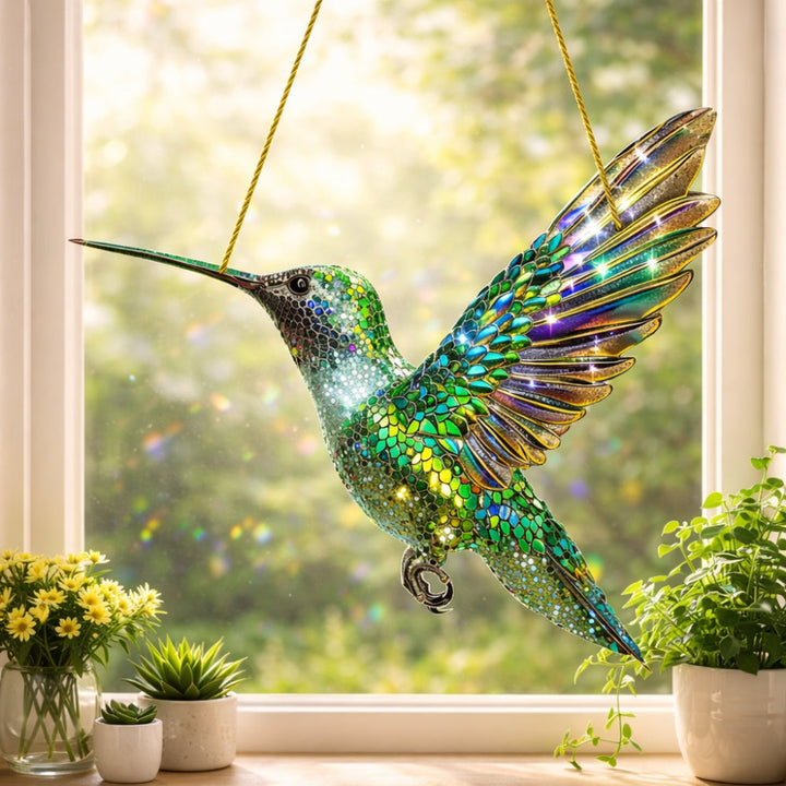 Wall Art Window Suncatcher Hummingbird Hanging Decor