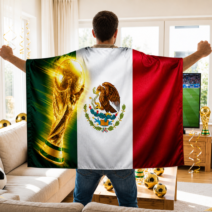 Wall Banner Soccer Fan Cape Mexico Flag Game Day Large