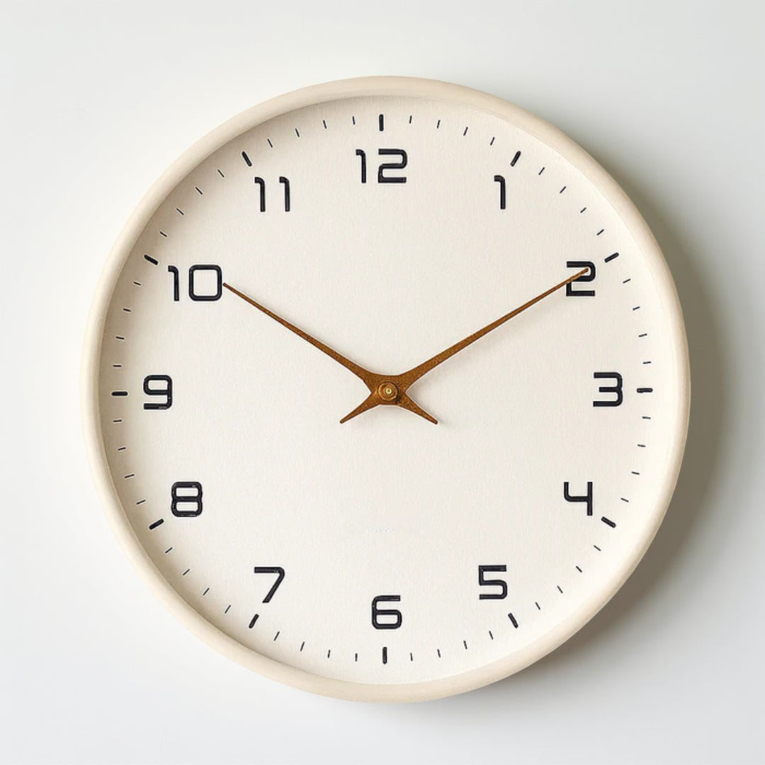Wall Clock Minimalist Wooden Silent Quartz Home Display
