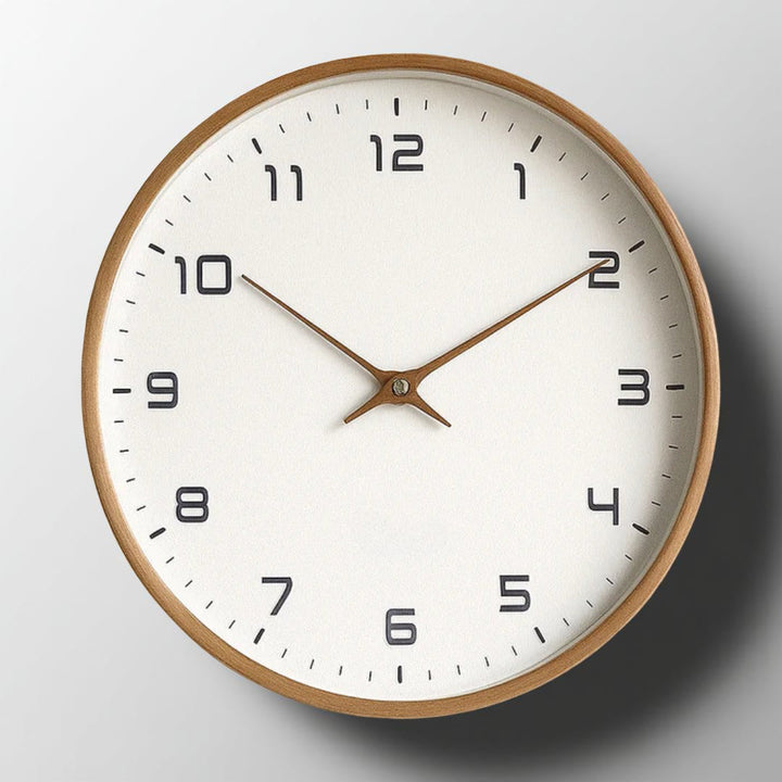 Wall Clock Minimalist Wooden Silent Quartz Home Display