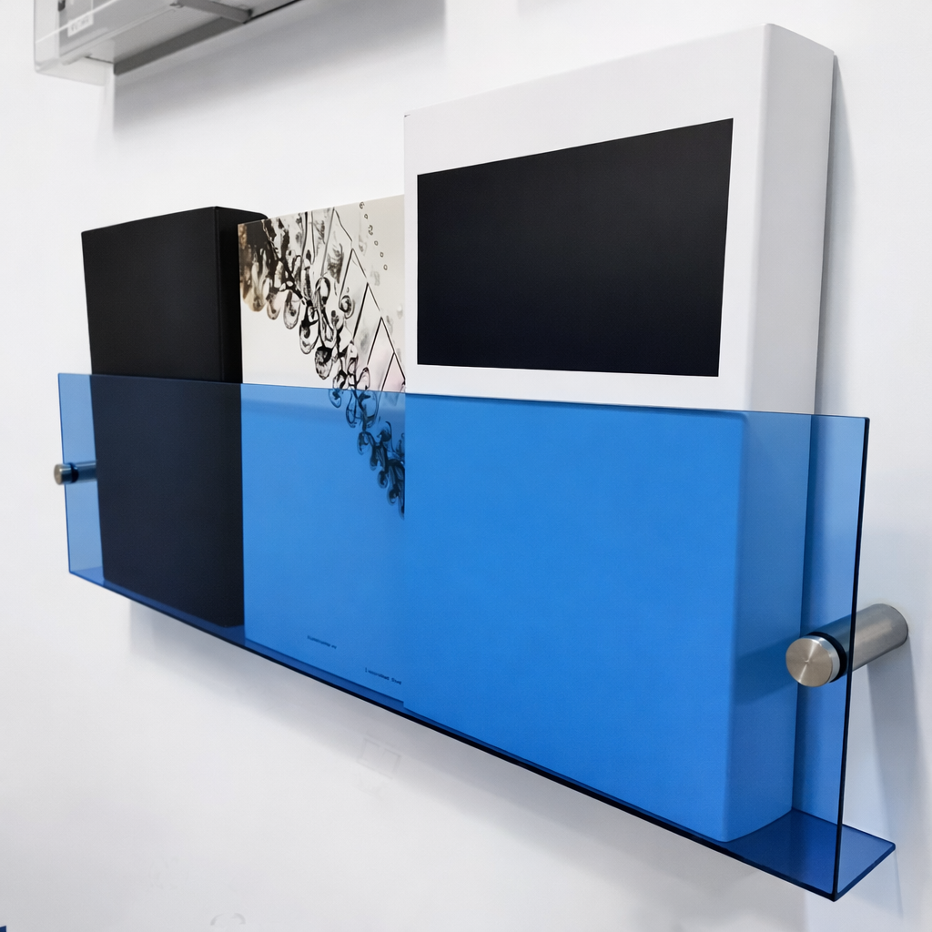 Wall Shelf Acrylic Floating Magazine Display Storage Organizer