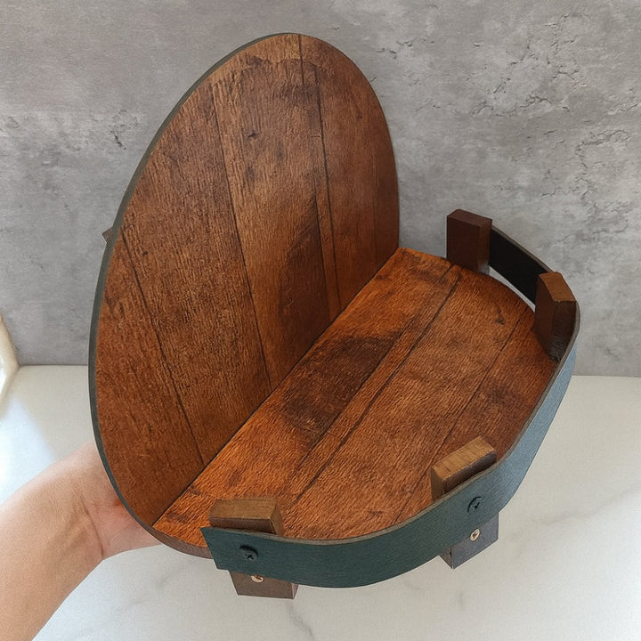 Wall Shelf Barrel Timber Round Display Mount Unit
