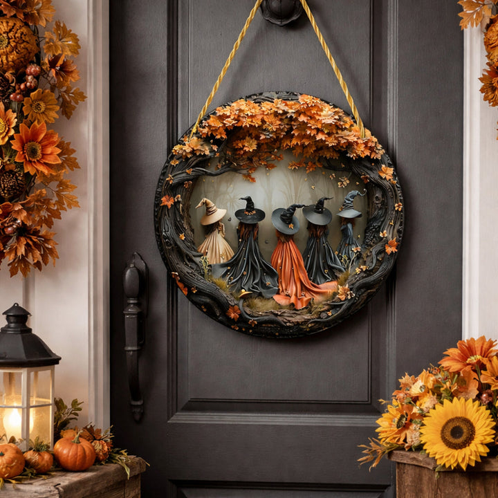 Wall Art Witch Folklore Wood Door Hanging Sign