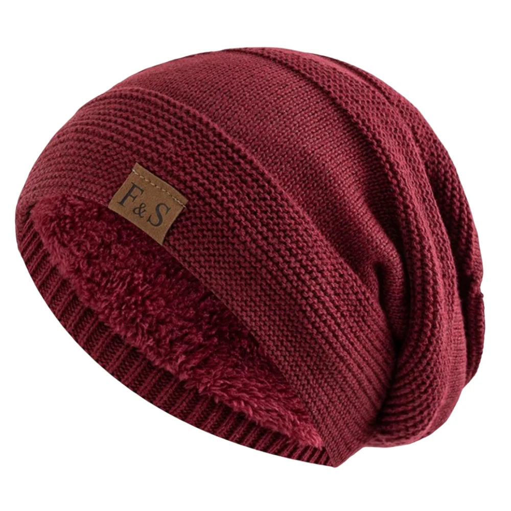 Beanie Winter Hat Knit Acrylic Lined Slouch Style