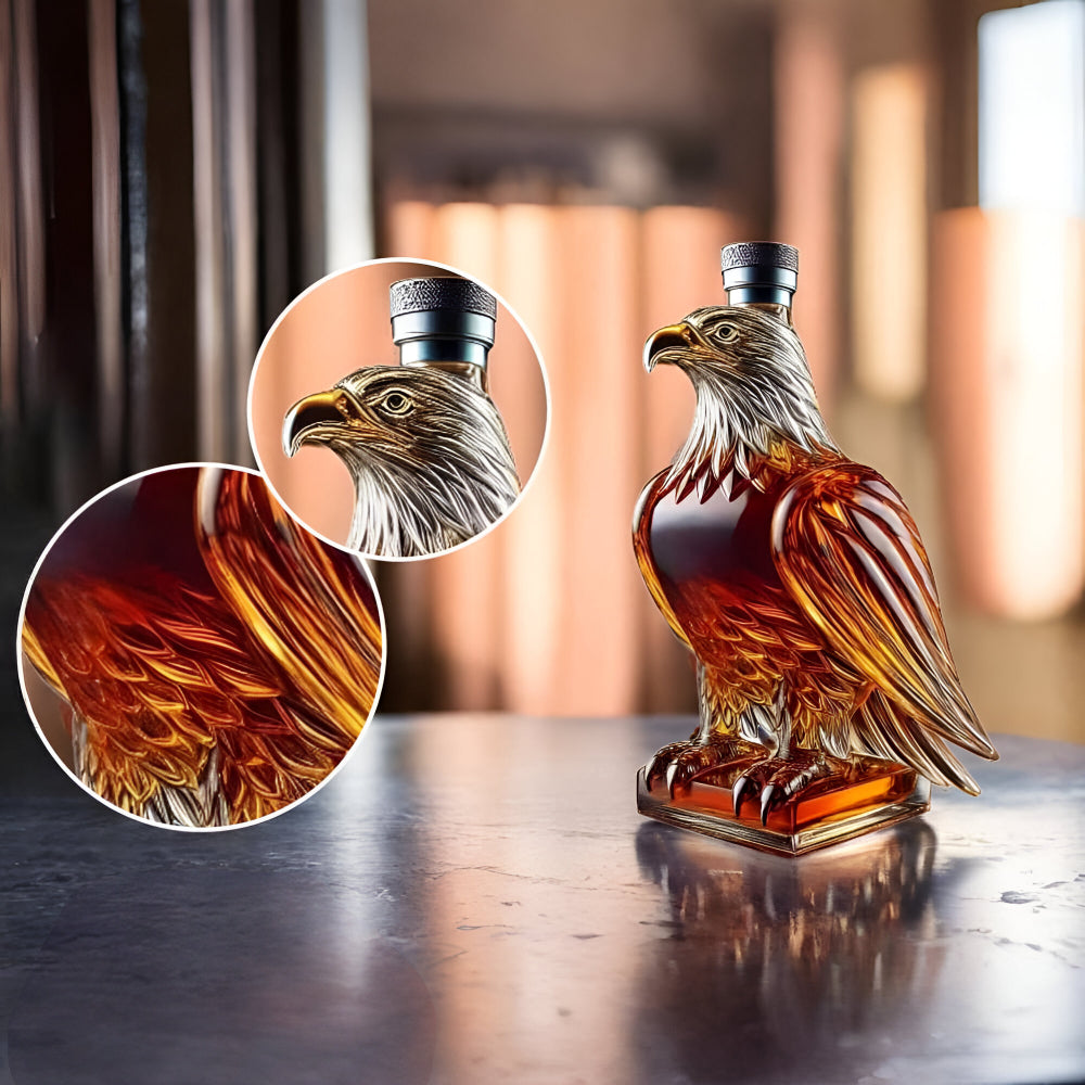 Whiskey Decanter Eagle Glass Bottle Decorative Bar Display