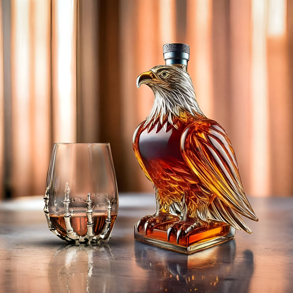 Whiskey Decanter Eagle Glass Bottle Decorative Bar Display