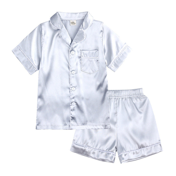 Kids Pajama Set Button Top Trousers Sleepwear