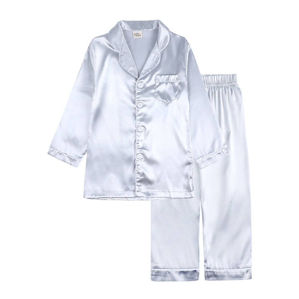 Kids Pajama Set Button Top Trousers Sleepwear