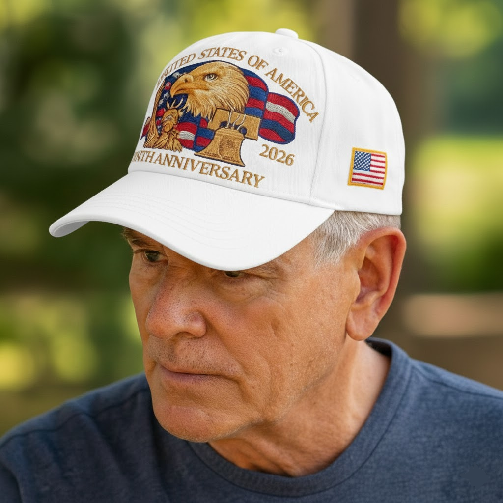 Men’s Baseball Cap Patriotic Eagle 250th Anniversary Veterans Hat