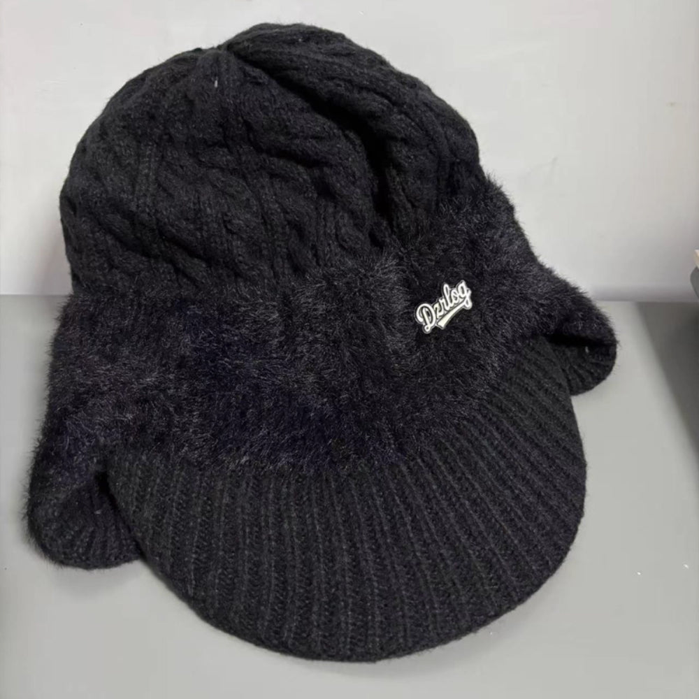 Trapper Winter Hat Ear Flap Knit Cap Visor