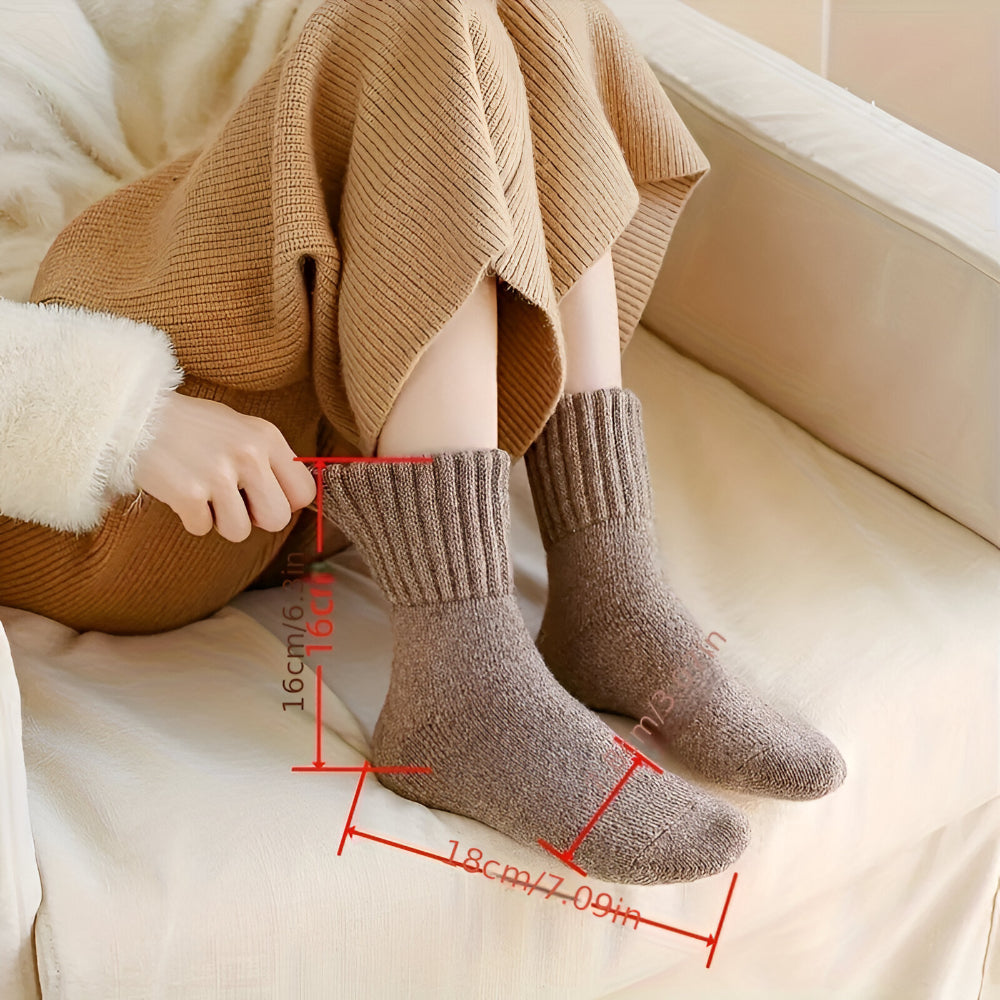 Winter Socks Knit Solid colour Fall Season Casual Set