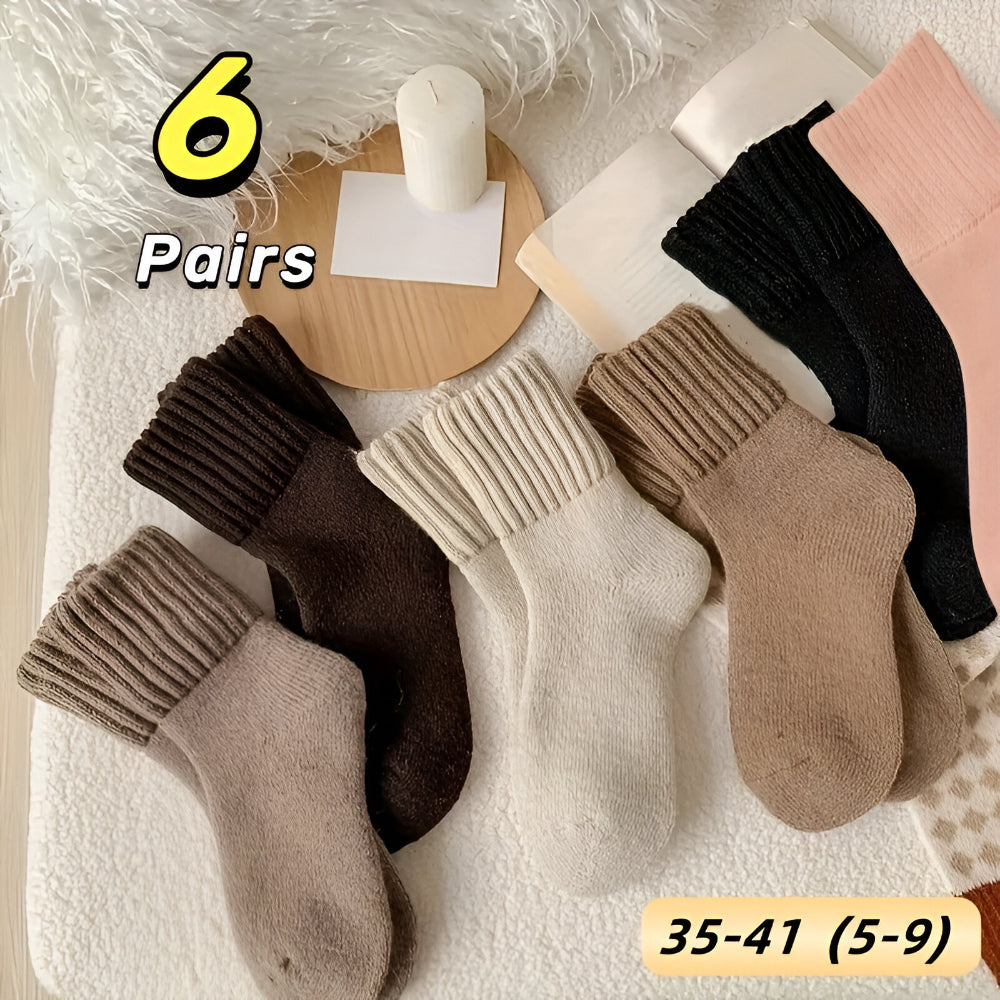 Winter Socks Knit Solid colour Fall Season Casual Set