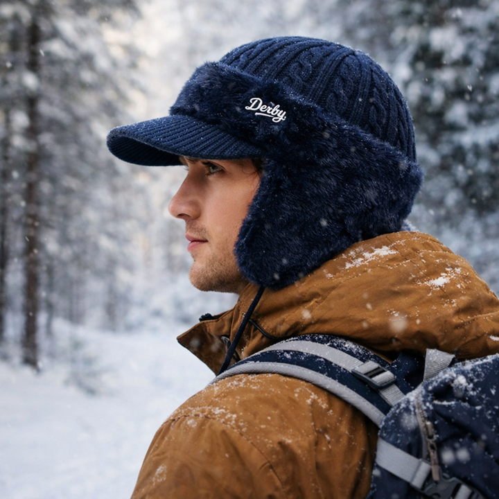 Winter Trapper Hat Visor Flap Knit Cap