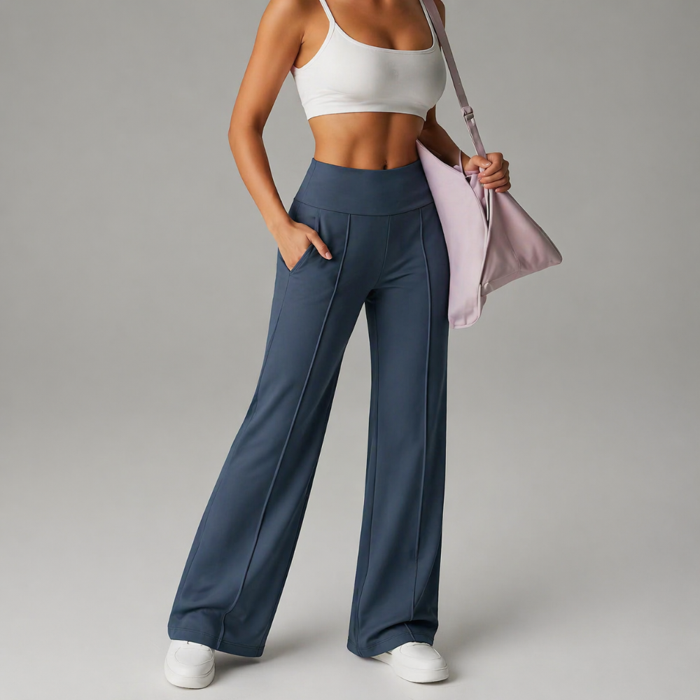 Women Yoga Trousers High Waisted Flared Stretch Athletic Leggings
