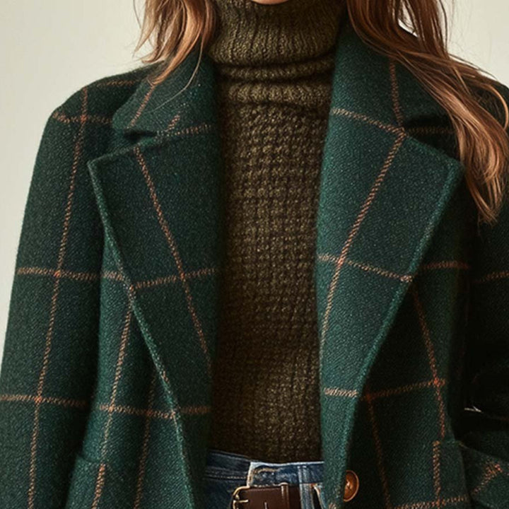 Women’s Coat Plaid Long Winter Outerwear