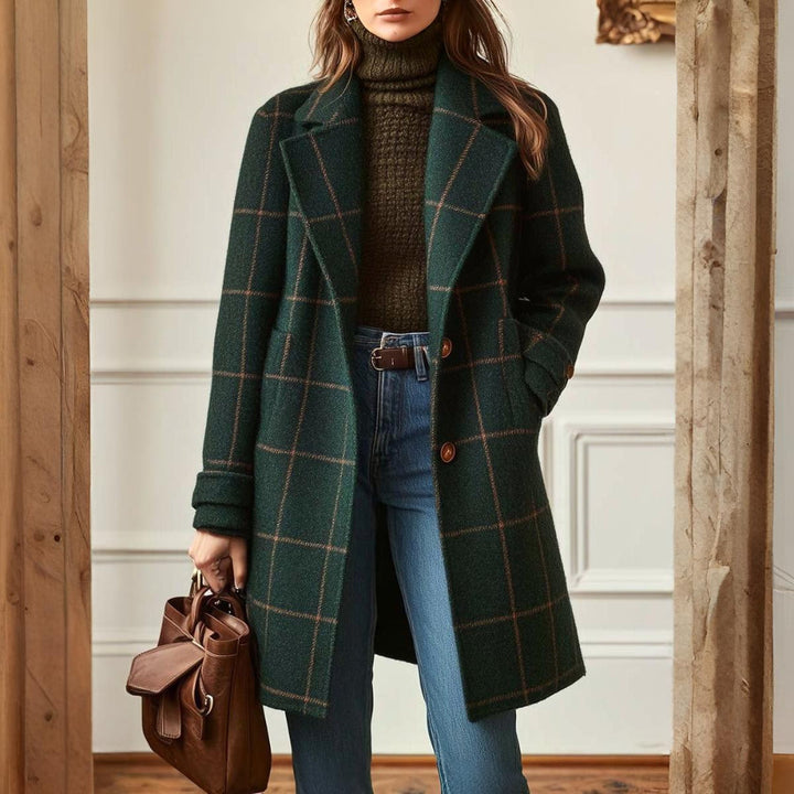 Women’s Coat Plaid Long Winter Outerwear