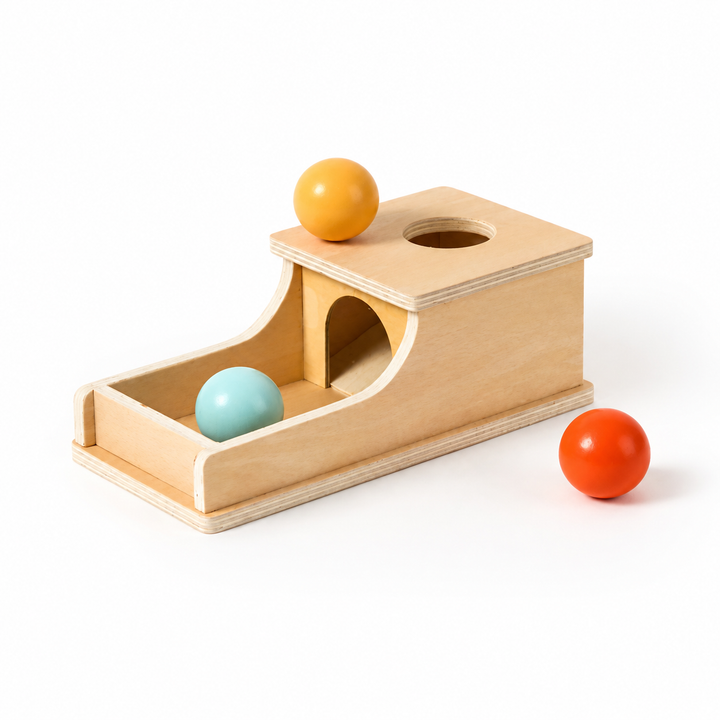 Wooden Object Permanence Box Cause Effect Toy Interactive