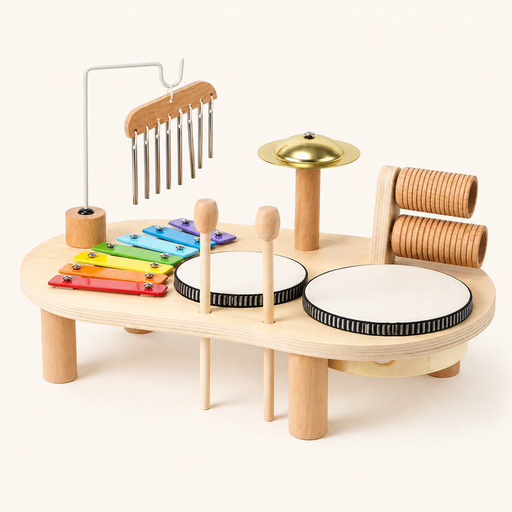 Wooden Toddler Music Set Exploration Play Station
