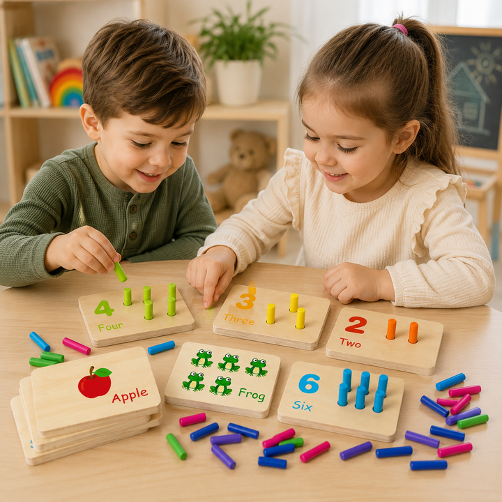 Wooden Boards Educational Toy Number Matching Game